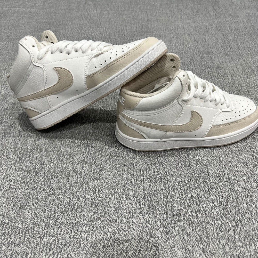 Nike Court Vision Mid White Light Orewood Brown Women Size 7 CD5436-106 Sneakers - Picture 1 of 9